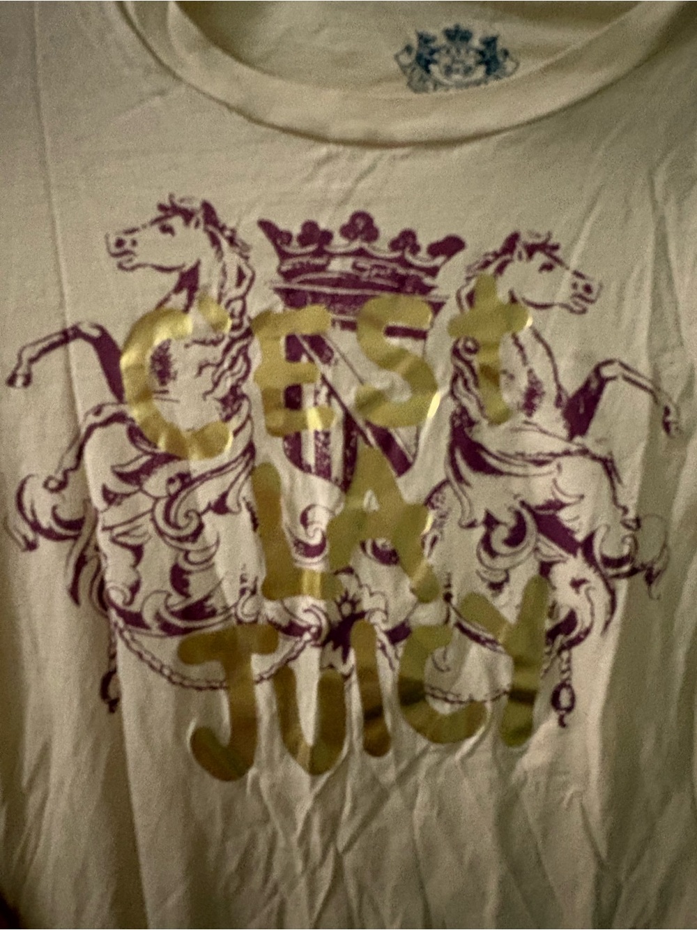 Vintage Juicy Couture “C’est La Juicy” Cream Long Sleeve Tee